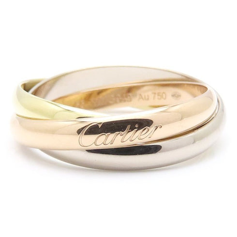 Vendome Louis Cartier Band Ring 18K Tricolor Gold