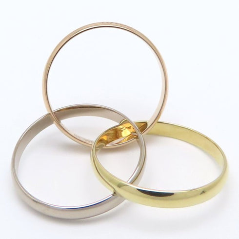 Vendome Louis Cartier Band Ring 18K Tricolor Gold