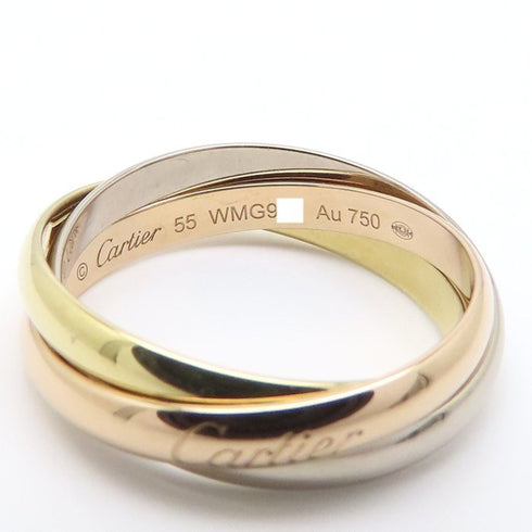 Vendome Louis Cartier Band Ring 18K Tricolor Gold