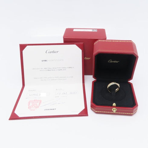 Vendome Louis Cartier Band Ring 18K Tricolor Gold
