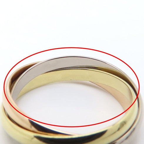 Vendome Louis Cartier Band Ring 18K Tricolor Gold