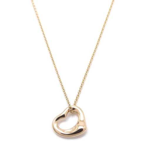 Open Heart Pendant Necklace 18K Rose Gold 10mm