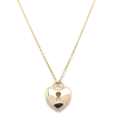 Heart Lock Pendant Necklace 18K Rose Gold