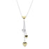 Multi Heart Drop Pendant Necklace 18K Yellow Gold and 18K White Gold