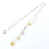 Multi Heart Drop Pendant Necklace 18K Yellow Gold and 18K White Gold