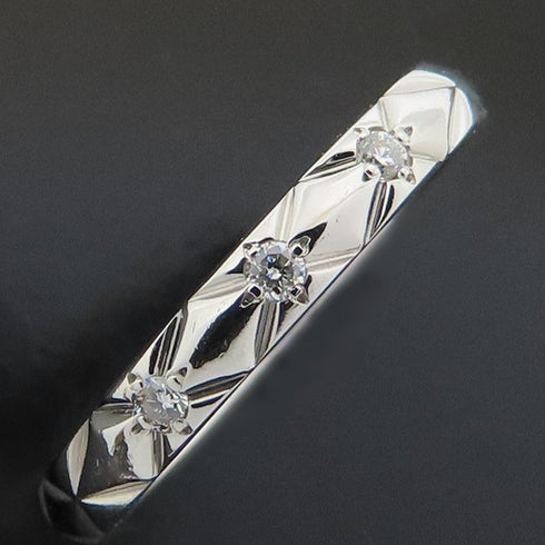Matelasse Ring Platinum with Diamond