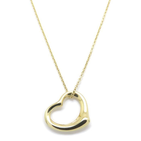 Open Heart Pendant Necklace 18K Yellow Gold 13.3mm
