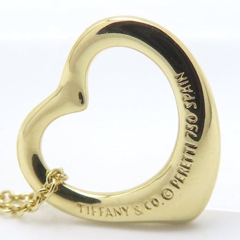 Open Heart Pendant Necklace 18K Yellow Gold 13.3mm