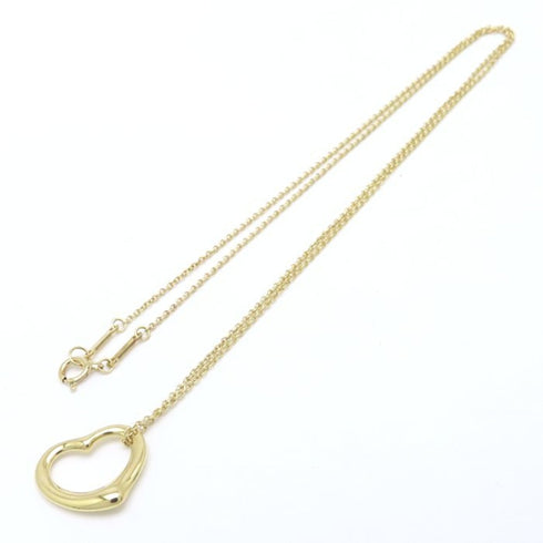 Open Heart Pendant Necklace 18K Yellow Gold 13.3mm