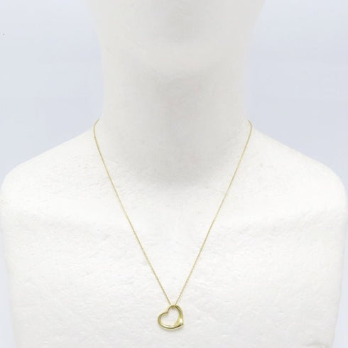 Open Heart Pendant Necklace 18K Yellow Gold 13.3mm
