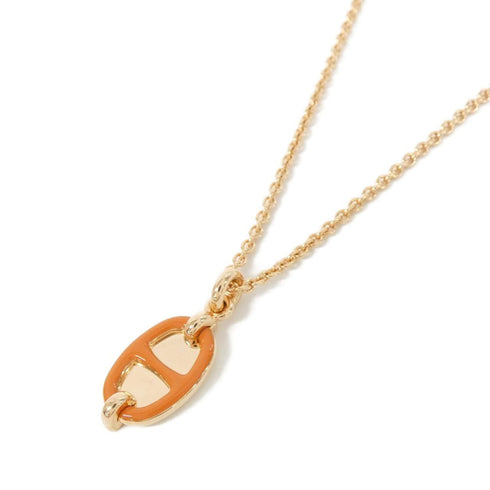 Maillon Pendant Necklace Orange and Rose Gold Mini