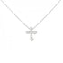 Mini Cross Pendant Necklace Platinum