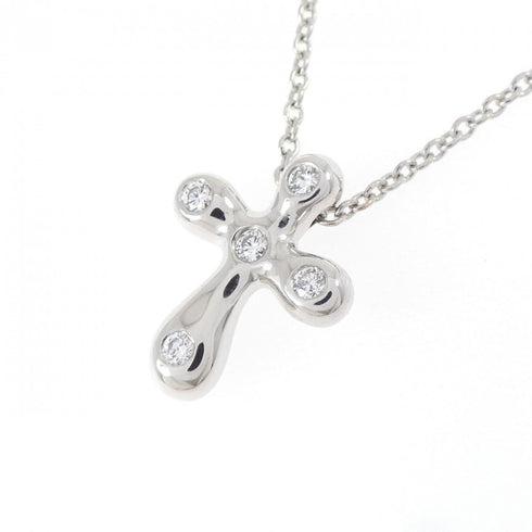 Mini Cross Pendant Necklace Platinum
