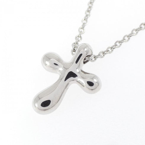 Mini Cross Pendant Necklace Platinum