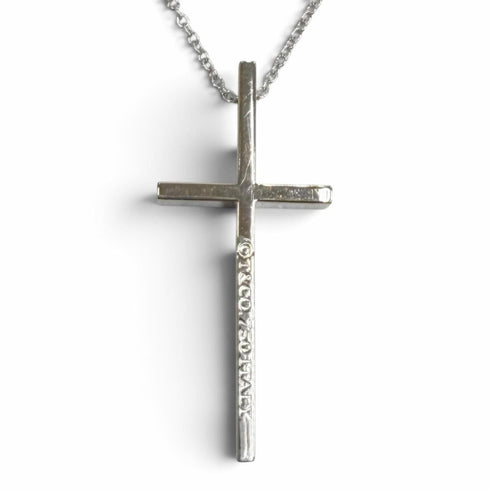 Cross Pendant Necklace 18K White Gold