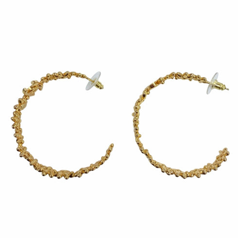 CC Logo Hoop Flower Earrings Metal Gold-Tone Metal