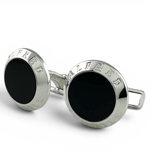 Cufflinks Sterling Silver and Stainless Steel with Onyx Bracelet
