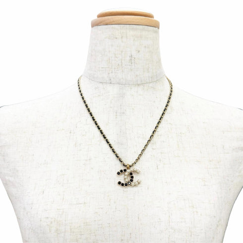CC Logo Chain Pendant Necklace Gold-Tone Metal