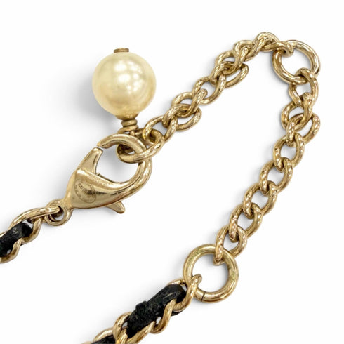 CC Logo Chain Pendant Necklace Gold-Tone Metal