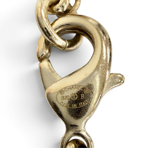 CC Logo Chain Pendant Necklace Gold-Tone Metal