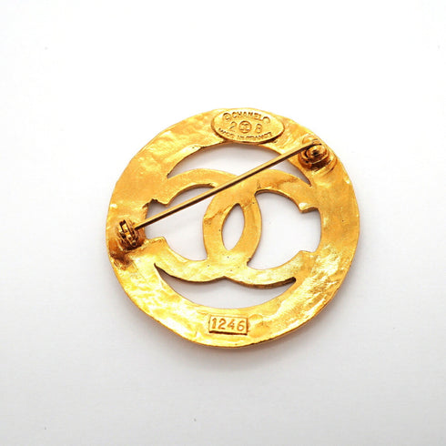 CC Logo Circle Brooch Metal