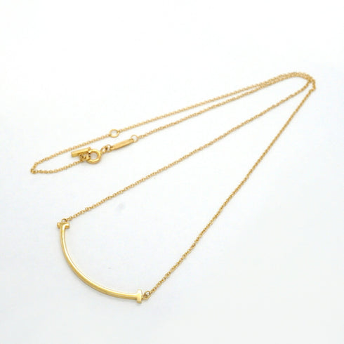 T Smile Pendant Necklace 18K Yellow Gold