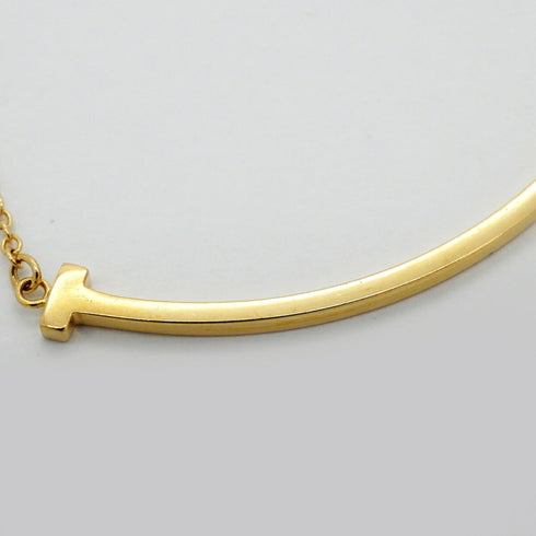 T Smile Pendant Necklace 18K Yellow Gold