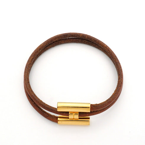 Bracelet Gold and Leather