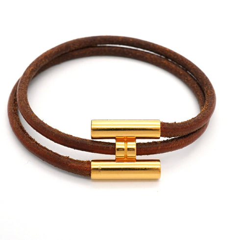 Bracelet Gold and Leather