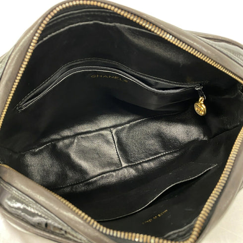 Vintage Camera Tassel Bag Quilted Patent Large