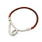 Jumbo Hook Bracelet Leather and Metal