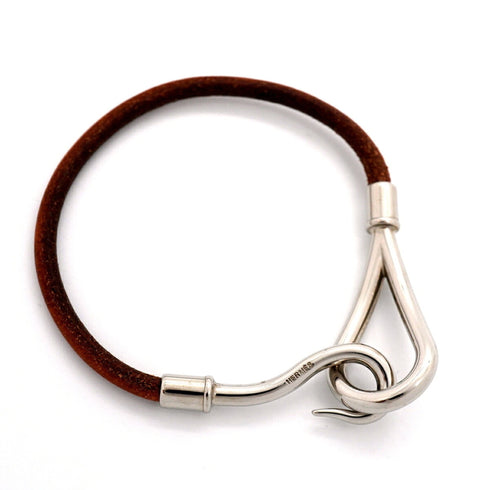 Jumbo Hook Bracelet Leather and Metal