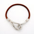 Jumbo Hook Bracelet Leather and Metal