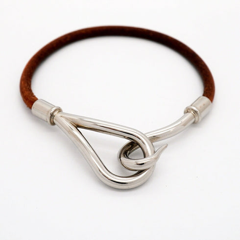 Jumbo Hook Bracelet Leather and Metal