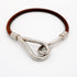 Jumbo Hook Bracelet Leather and Metal