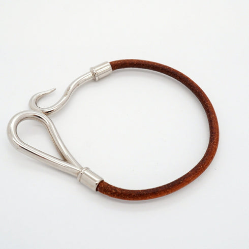 Jumbo Hook Bracelet Leather and Metal