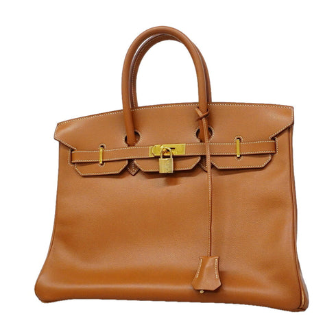 Birkin Handbag Brown Epsom with Gold Hardware 35