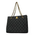 Classic CC Shopping Tote Quilted Caviar Large