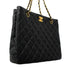 Classic CC Shopping Tote Quilted Caviar Large