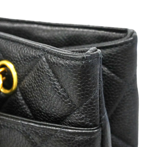 Classic CC Shopping Tote Quilted Caviar Large