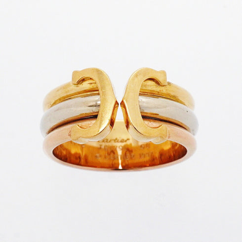 Vendome Louis Cartier Band Ring 18K Tricolor Gold