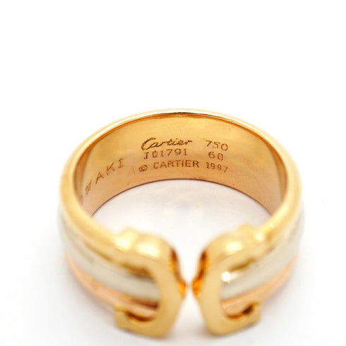 Vendome Louis Cartier Band Ring 18K Tricolor Gold