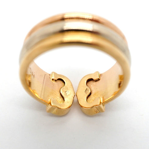 Vendome Louis Cartier Band Ring 18K Tricolor Gold