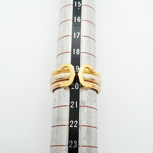 Vendome Louis Cartier Band Ring 18K Tricolor Gold