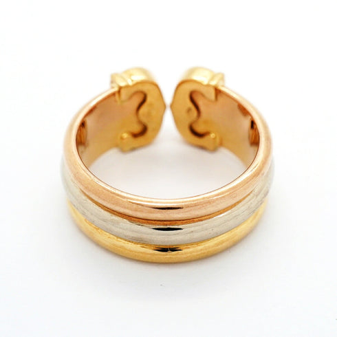 Vendome Louis Cartier Band Ring 18K Tricolor Gold