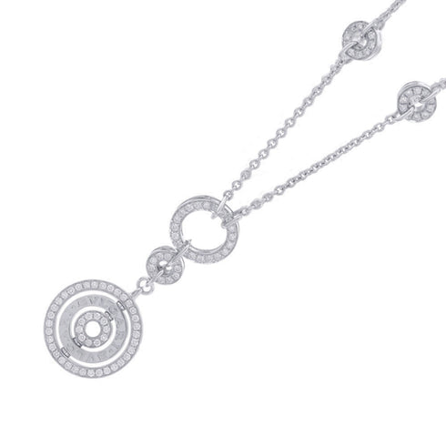 Astrale Cerchi Pendant Necklace 18K White Gold with Diamond