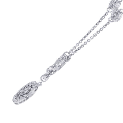 Astrale Cerchi Pendant Necklace 18K White Gold with Diamond