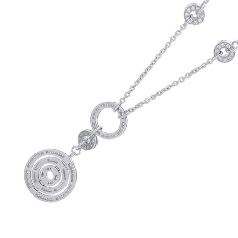 Astrale Cerchi Pendant Necklace 18K White Gold with Diamond