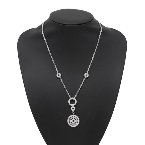 Astrale Cerchi Pendant Necklace 18K White Gold with Diamond