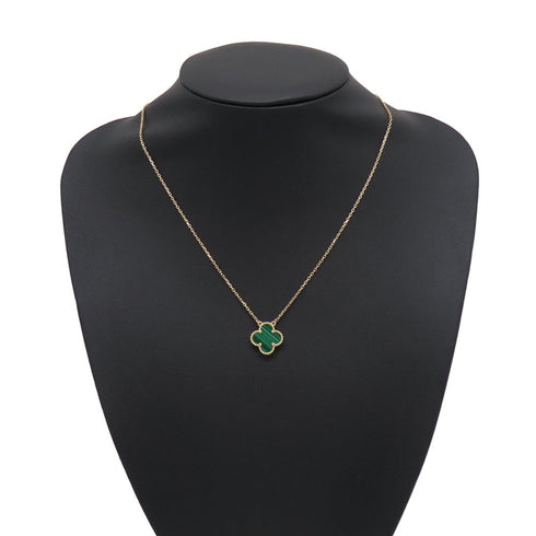 Alhambra Pendant Necklace 18K Yellow Gold and Malachite